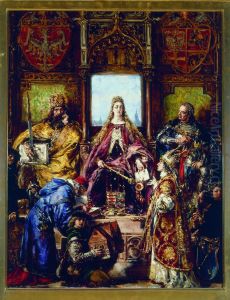 Founding of the Academy, 1361-1399-1400 AD, from the series "History of Civilization in Poland" by Jan Matejko
