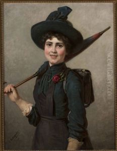 Portrait of a schoolgirl by Emilia Dukszynska-Dukszta