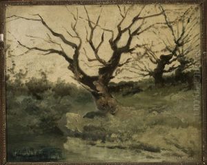 Autumn landscape by Jozef Chelmonski
