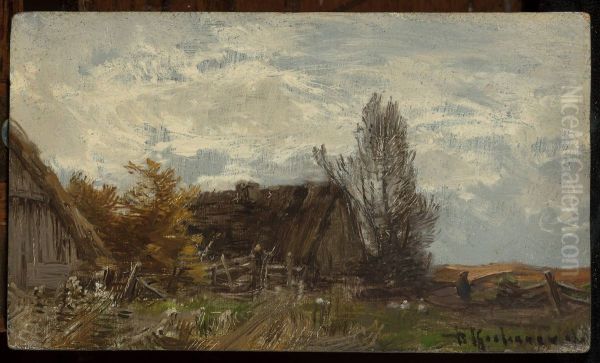 Countryside landscape with a farmyard - view 1