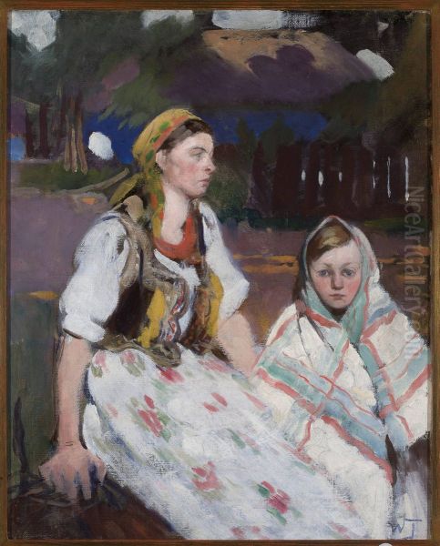 Two peasant girls - view 1