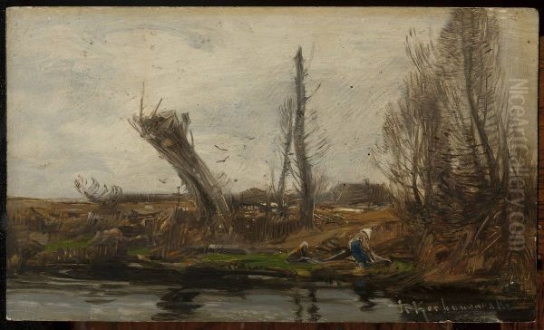 Willows at waterside - view 1