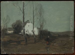 Landscape with a cottage by Roman Kochanowski
