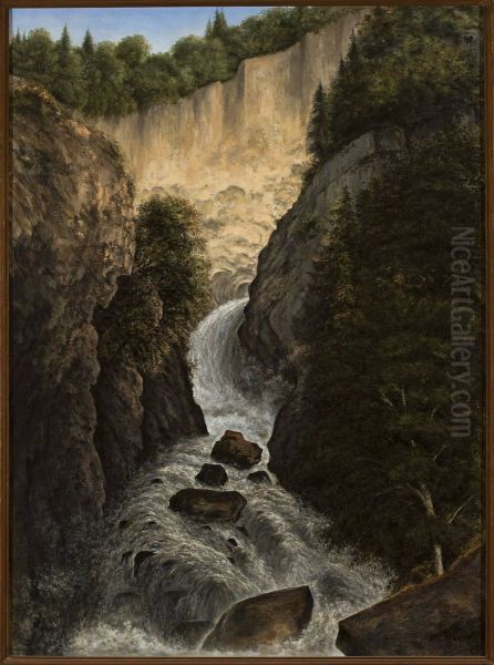 Mountain waterwall in St. Gervais - view 1