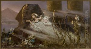 Sphinx and a woman phantom by Wilhelm Kotarbinski