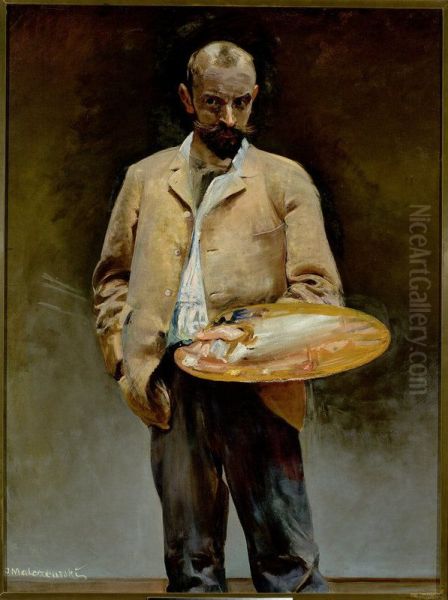Artist's self-portrait with a palette - view 1