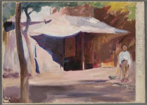 In front of a house. From the journey to Constantinople by Jan Ciaglinski