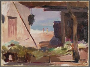Fragment of buildings at the seaside. From the journey to Constantinople Fragment of buildings at the seaside. From the journey to Constantinople