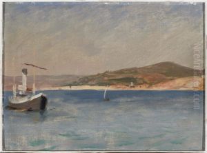 Sea with a ship at the coast. From the journey to Constantinople by Jan Ciaglinski