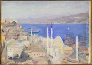 View of the port in Constantinople. From the journey to Constantinople