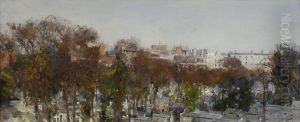 Montmartre Cemetery in Paris. by Julian Falat