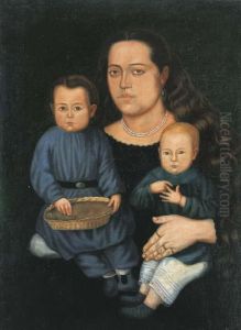 Sra. Da. Francisca Valdivia De Chavez E Hijos by Hermenegildo Bustos