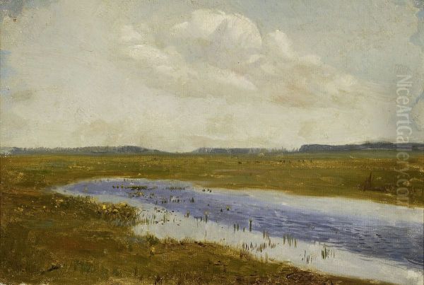 Meadow with cowslips, sketch - view 1