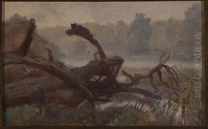 Deep forest - Windthrows, sketch for a painting by Jozef Chelmonski