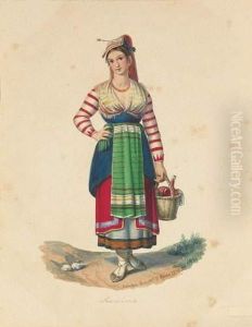 Quatre Etudes De Personnages: Le Brigand, Les Brigands Et Deux Paysannes by Salvatore Busuttil