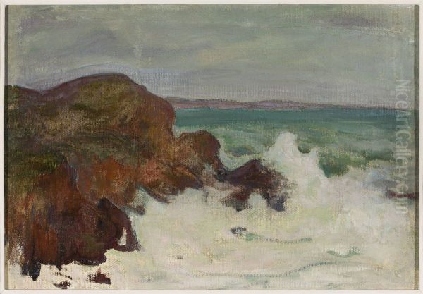 Waves in a rocky bay - view 1