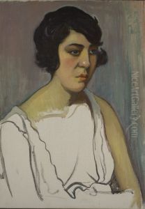Head of a brunette by Wladyslaw Slewinski