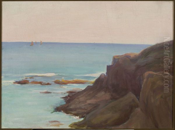 Marine landscape with three small boats - view 1