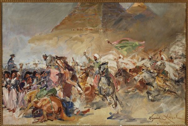 Battle of the Pyramids, sketch - view 1