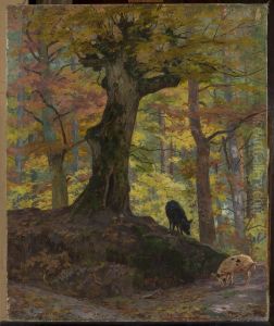 Wild pigs in the forest