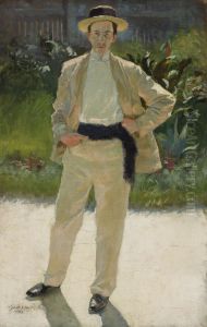Portrait of Stanislaw Czajkowski, painter, artist's brother by Jozef Czajkowski