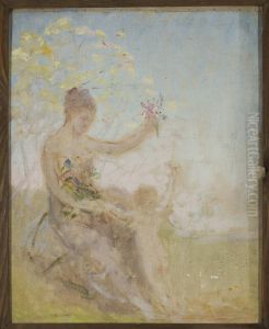 Sketch for the panel "Springtime" for the Bakhchi-Dere villa in Yalta by Jan Ciaglinski