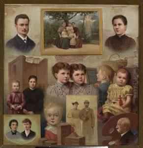 Collective portrait of the Kalinowski family with the painter's self-portrait Collective portrait of the Kalinowski family with the painter's self-portrait