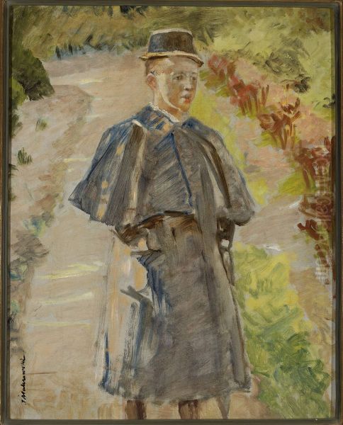 Boy in the garden, sketch (Rafal, artist's son) - view 1