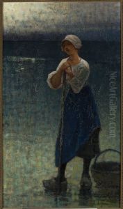 Green fisherwoman by Wladyslaw Wankie