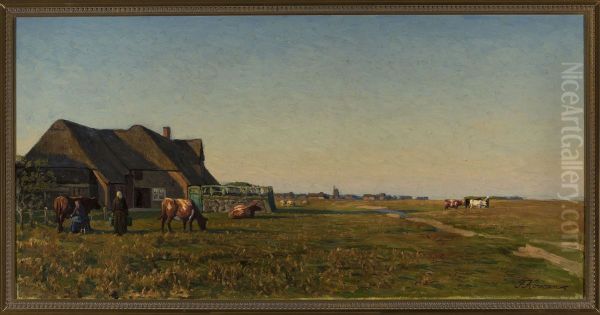 Landscape with a farmyard - view 1