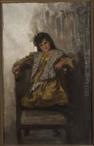 Portrait of a girl, daughter of Mrs. Sachar by Jan Ciaglinski
