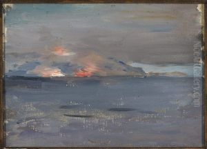 Fires from a ship. From the journey to Palestine by Jan Ciaglinski