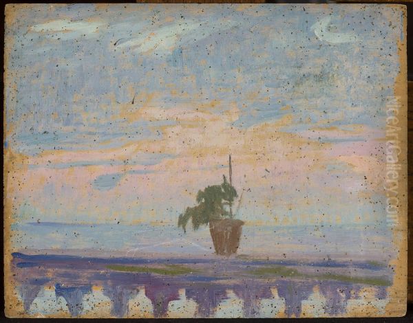 Parapet of balcony with flower pots - view 1