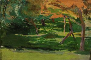 Landscape, sketch for "Strange garden" by Jozef Mehoffer