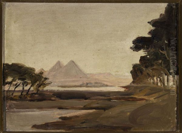 View of the pyramids. From the journey to Egypt - view 1