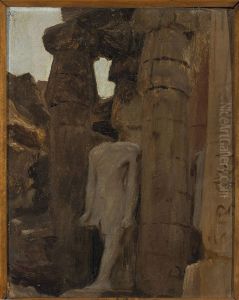 Fragment of a temple in Luxor. From the journey to Egypt by Jan Ciaglinski