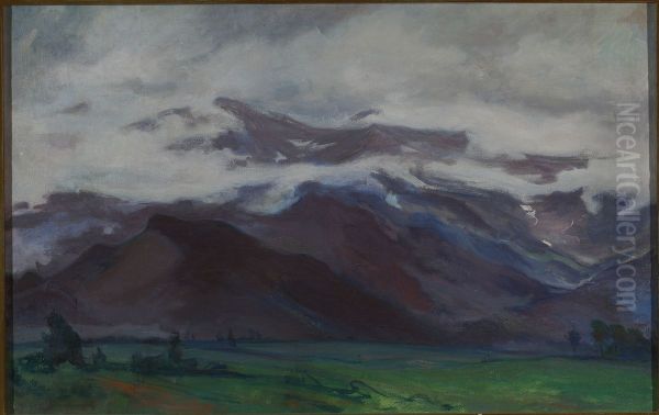 Clouds over flatland below the Tatra Mountains - view 1