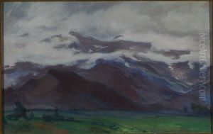 Clouds over flatland below the Tatra Mountains by Wladyslaw Slewinski