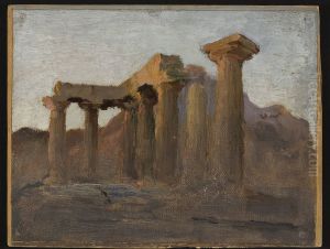 Temple of Apollo in Corinth at sunrise. From the journey to Greece by Jan Ciaglinski