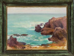 Sea with white waves by Wladyslaw Slewinski