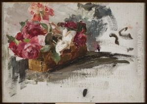 Roses in a basket by Jan Ciaglinski