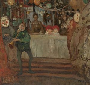 Circus - In front of the little theatre by Witold Wojtkiewicz