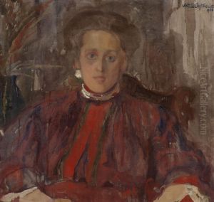 Portrait of Eliza Parenska nee Muhleisen by Witold Wojtkiewicz