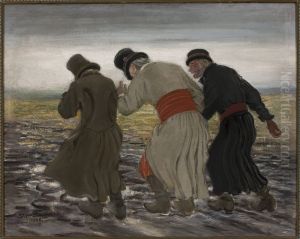 Drunken peasants by Stanislaw Maslowski