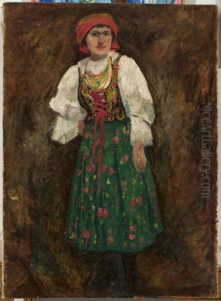 Woman in a Krakow folk costume - view 1