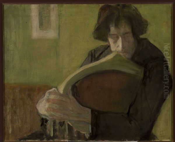 Man sitting in a chair. Portrait of Mieczyslaw Jakimowicz - view 1
