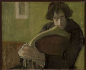 Man sitting in a chair. Portrait of Mieczyslaw Jakimowicz by Leopold Gottlieb