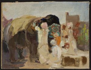Jaipur - painting the elephant. From the journey to India