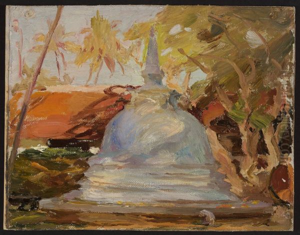 Ceylon, Buddhist temple. From the journey to India - view 1