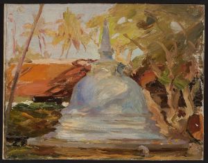 Ceylon, Buddhist temple. From the journey to India